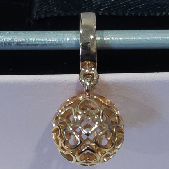 Authentic Pandora *Retired *Rose Harmonious Hearts Pendant Charm 787255 - Picture 3 of 12